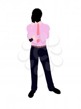 Royalty Free Clipart Image of a Young Man in a Tie