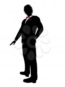 Royalty Free Clipart Image of a Man in a Tuxedo