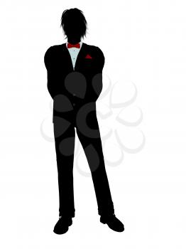 Royalty Free Clipart Image of a Man in a Tuxedo