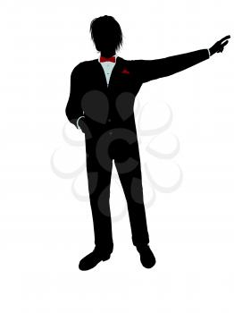 Royalty Free Clipart Image of a Man in a Tuxedo