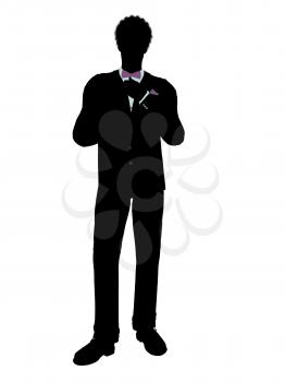 Royalty Free Clipart Image of a Man in a Tux