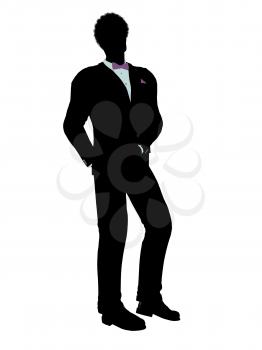 Royalty Free Clipart Image of a Man in a Tux