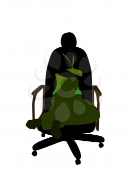 Royalty Free Clipart Image of a Woman in an Office Chair