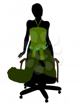 Royalty Free Clipart Image of a Woman in an Office Chair