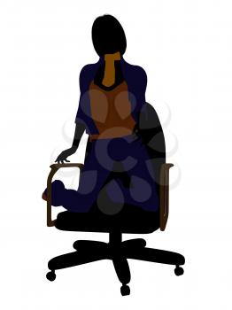 Royalty Free Clipart Image of a Woman in a Chair