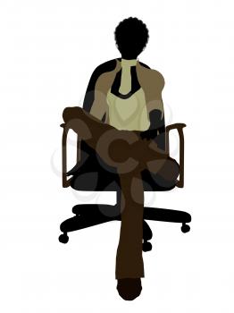 Royalty Free Clipart Image of a Woman in a Chair