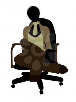 Royalty Free Clipart Image of a Woman in a Chair