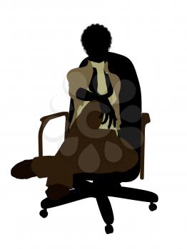 Royalty Free Clipart Image of a Woman in a Chair