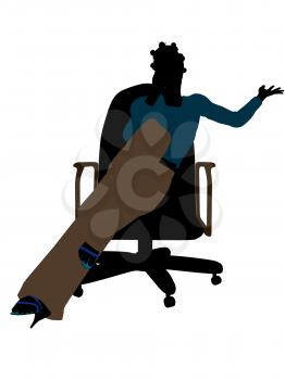 Royalty Free Clipart Image of a Woman in a Chair