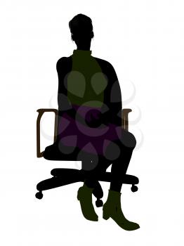 Royalty Free Clipart Image of a Woman in a Chair