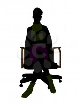 Royalty Free Clipart Image of a Woman in a Chair