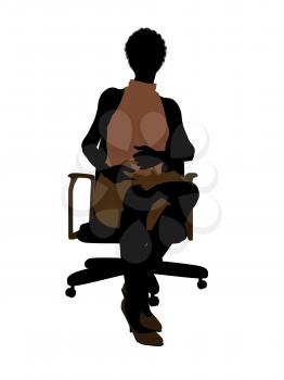 Royalty Free Clipart Image of a Woman in a Chair