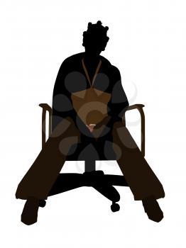 Royalty Free Clipart Image of a Woman in a Chair