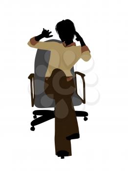 Royalty Free Clipart Image of a Woman in a Chair