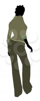 Royalty Free Clipart Image of a Female Silhouette