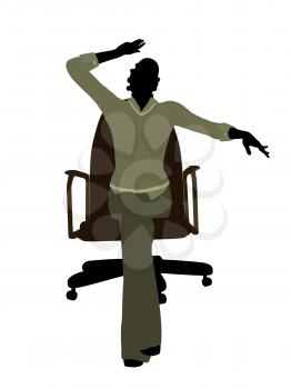 Royalty Free Clipart Image of a Woman in a Chair