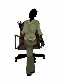 Royalty Free Clipart Image of a Woman in a Chair