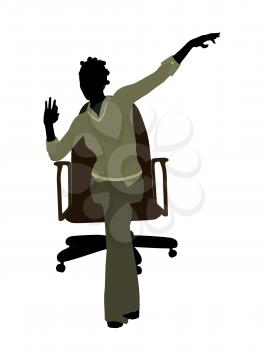 Royalty Free Clipart Image of a Woman in a Chair