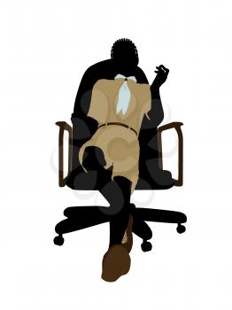 Royalty Free Clipart Image of a Boy Scout in a Chair