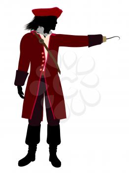 Royalty Free Clipart Image of a Pirate With a Hook Hand