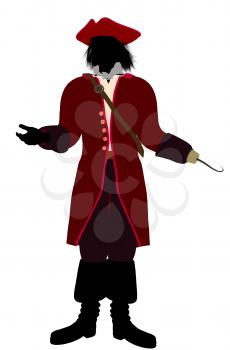 Royalty Free Clipart Image of a Pirate With a Hook Hand