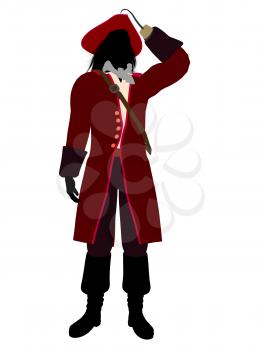 Royalty Free Clipart Image of a Pirate With a Hook Hand