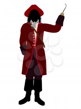 Royalty Free Clipart Image of a Pirate With a Hook Hand