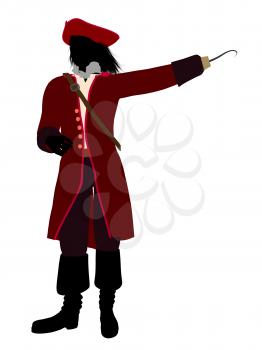 Royalty Free Clipart Image of a Pirate With a Hook Hand