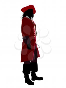 Royalty Free Clipart Image of a Pirate With a Hook Hand