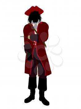 Royalty Free Clipart Image of a Pirate With a Hook Hand