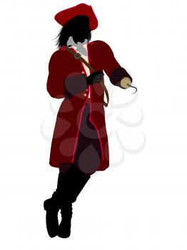 Royalty Free Clipart Image of a Pirate With a Hook Hand