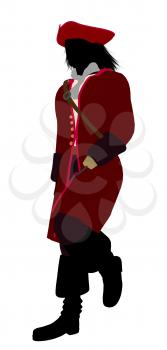 Royalty Free Clipart Image of a Pirate With a Hook Hand