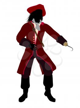 Royalty Free Clipart Image of a Pirate With a Hook Hand