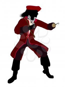 Royalty Free Clipart Image of a Pirate With a Hook Hand