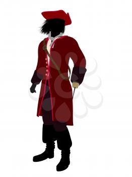 Royalty Free Clipart Image of a Pirate With a Hook Hand