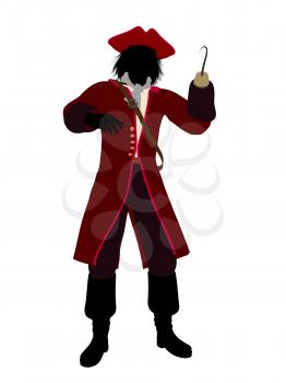 Royalty Free Clipart Image of a Pirate With a Hook Hand