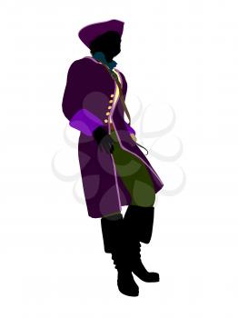 Royalty Free Clipart Image of a Pirate With a Hook Hand