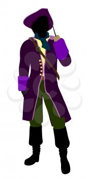 Royalty Free Clipart Image of a Pirate With a Hook Hand