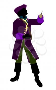 Royalty Free Clipart Image of a Pirate With a Hook Hand