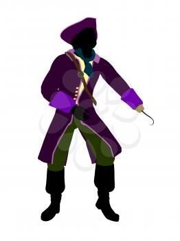 Royalty Free Clipart Image of a Pirate With a Hook Hand