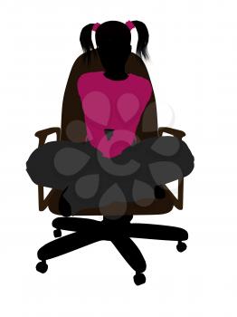 Royalty Free Clipart Image of a Girl in a Chair