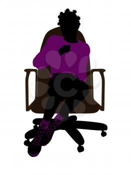 Royalty Free Clipart Image of a Girl in a Chair