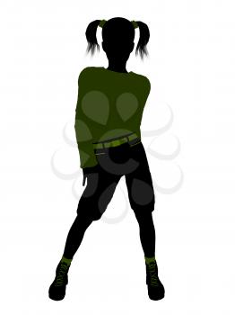 Royalty Free Clipart Image of a Girl Standing