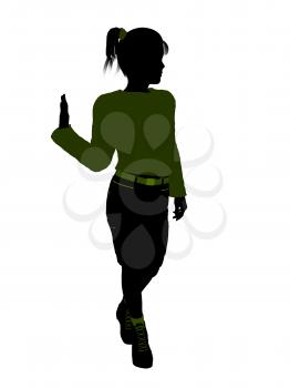 Royalty Free Clipart Image of a Girl Standing