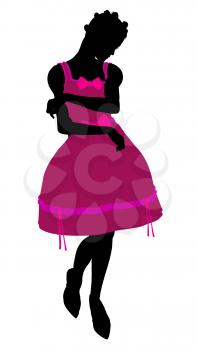 Royalty Free Clipart Image of a Girl in a Party Dress