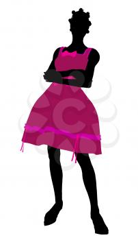 Royalty Free Clipart Image of a Girl in a Party Dress