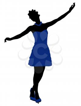 Royalty Free Clipart Image of a Girl in a Party Dress