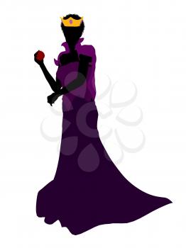 Royalty Free Clipart Image of a Queen With an Apple