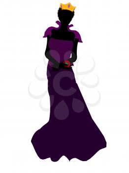 Royalty Free Clipart Image of a Queen With an Apple