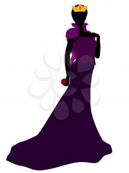 Royalty Free Clipart Image of a Queen With an Apple